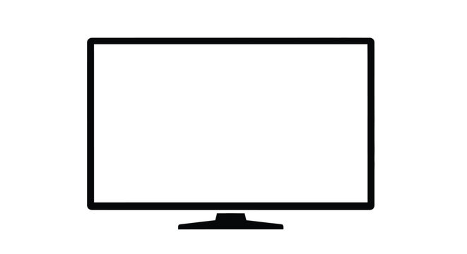 Simple illustration of a flat panel television with a blank screen