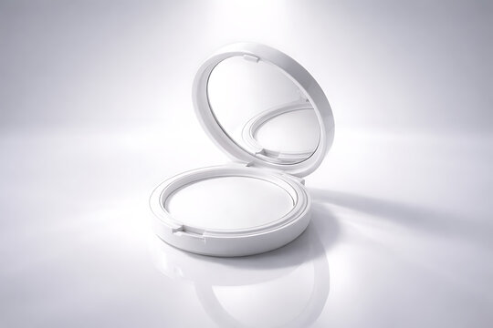 Elegant cosmetic powder compact, ready for use