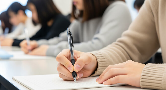 Female University Students Studying in Women&rsquo;s College Classroom