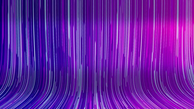 looped 3d animation. Abstract background. Pink blue vertical neon lines with glowing trails. Appear, slide up and fade away