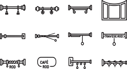 A collection of various signs and symbols representing different places and services Vector