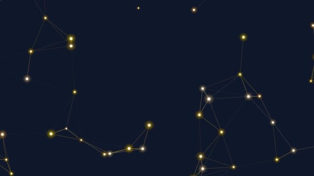 Constellation Stars in Night Sky Animation.