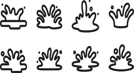 Naklejka premium A collection of eight different hairstyle illustrations in a two by four grid. Vector
