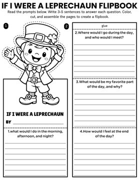 If I Were a Leprechaun Writing Prompt Flipbook Craft for Grades 2&ndash;3 | St. Patrick&rsquo;s Day SEL & Creative Writing Activity