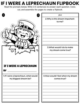 If I Were a Leprechaun Writing Prompt Flipbook Craft for Grades 2&ndash;3 | St. Patrick&rsquo;s Day SEL & Creative Writing Activity