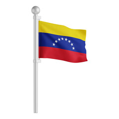 Fototapeta premium Flag of Venezuela Waving on Pole