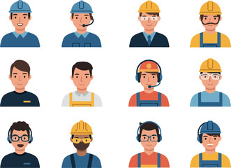 Pixel Art Diverse People Characters Set Blue Yellow Orange Outfits