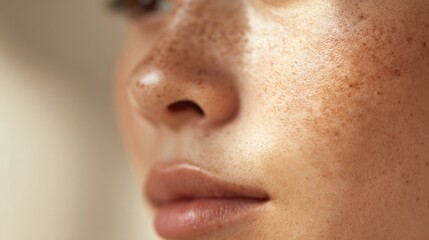 Radiant skin close-up: beauty and youth concept for skincare advertising
