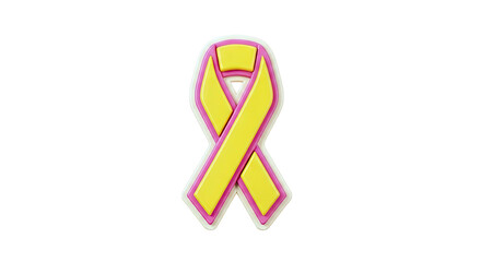 Yellow and Pink Awareness Ribbon