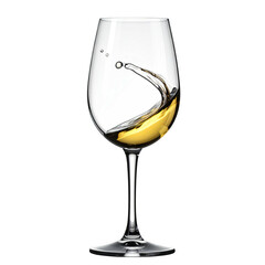 Wine swirls dramatically in glass with isolated black background, fluid elegance