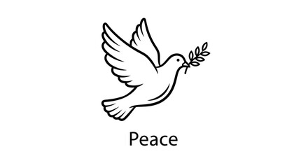 Fototapeta premium Dove of Peace with Olive Branch - Symbol of Hope and Serenity