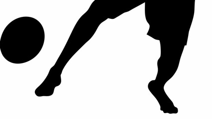 Silhouette of rugby player kicking ball in action © Muneeb