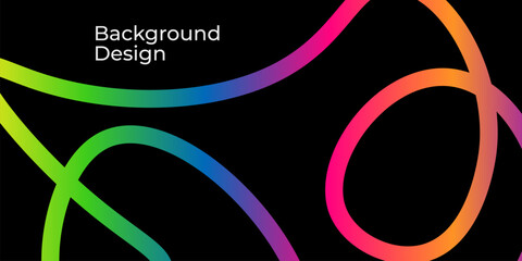 Modern Abstract Vector Pattern. 3D Gradient Curved Lines and Wavy Ribbon Design