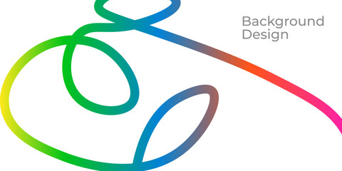 Abstract Background with Color Lines Pattern. Curved Gradient Shapes and Fun Wavy Ribbons