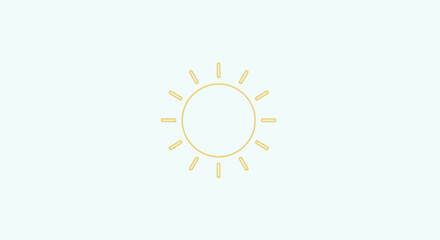 Fototapeta premium Minimalist Sun Icon on Light Blue Background