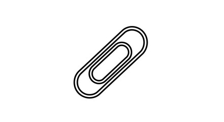 Obraz premium Simple Black and White Outline of a Paperclip on a White Background