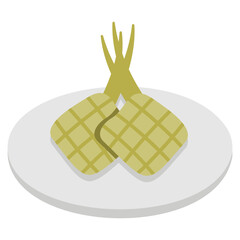 Ketupat Rice Cakes Illustration