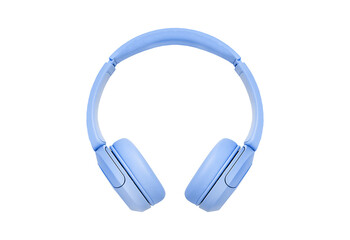 Stylish wireless headphones in a sleek light blue color design. isolated on transparent background