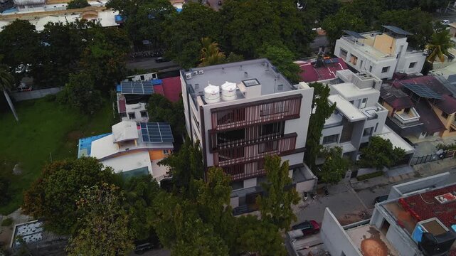 A breathtaking aerial view of Surat city in Gujarat, India, showcases its vibrant urban landscape, bustling streets, and modern infrastructure. urban development and economic growth in Western India