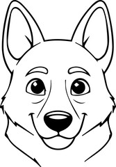 German  Shepherd dog animal  cartoon