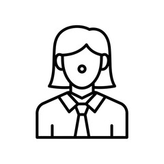 Obraz premium Businesswoman icon representing professional person in office attire.