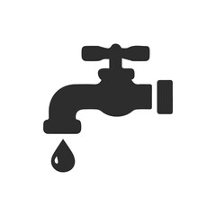 Simple Dripping Faucet Icon For Water Conservation And Plumbing