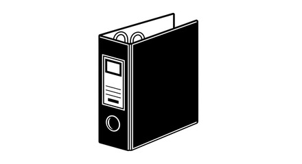 Obraz premium Black Binder Clip Folder with Rings for Document Organization