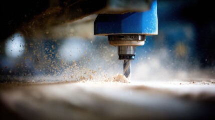 High-speed metal drilling machine carving through tough material with precision