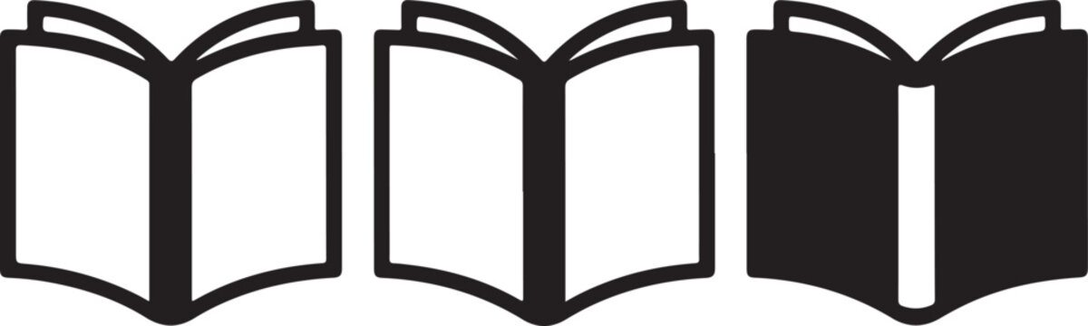 Three open books icon