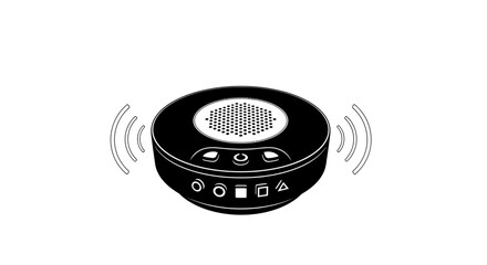Portable Bluetooth Speaker with Wireless Connectivity and Sound Waves