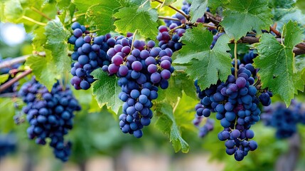 Fototapeta premium Ripe Grapes on Vine. 