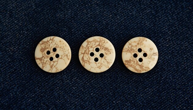  Sustainable Buttons made from Tagua Nut on Raw Denim