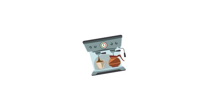 Automatic Espresso Machine Coffee Maker Animation