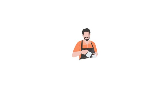 Barista Coffee Maker Professional Animation