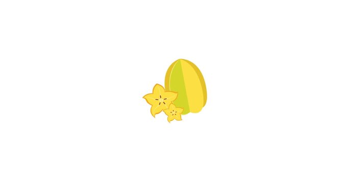Carambola Starfruit Tropical Fruit Animation