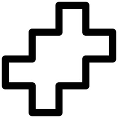 Obraz premium Neubrutalist shape. Editable stroke vector icon.