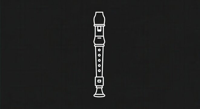Minimalist Recorder Illustration on Dark Background for Music Education.