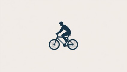Cycling silhouette representing fitness, activity, and eco-friendly transport
