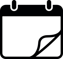 Black Calendar Icon Isolated Object Flat Design