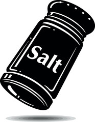 Black Salt Shaker Isolated Object Minimal Illustration