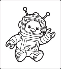 Naklejka premium Cute animal with halloween costume black line art vector illustration coloring page or book design for kids fun activities