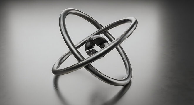 A metal ring with a reflection on a surface