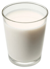 glass of milk, isolated on white background.