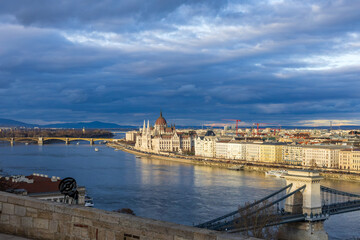 budapest parliament danube river cityscape