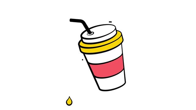 Well designed amazing hand drawn animated icon of soft drink, modern animated vector