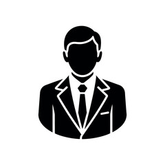 Black silhouette of a man in a business suit