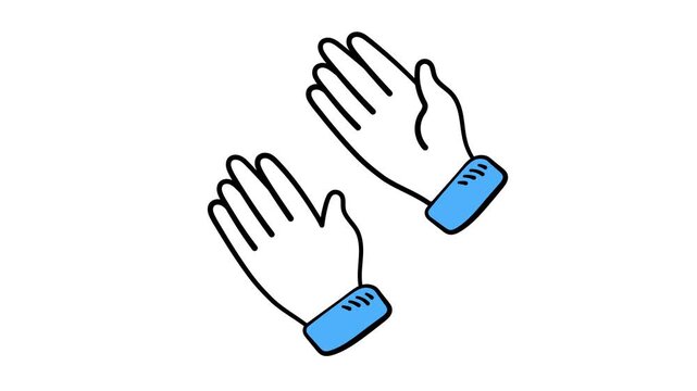 Modern hand drawn animated icon of clapping hands, trendy animated vector