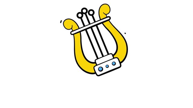 Get this creatively crafted animated icon of lyre instrument