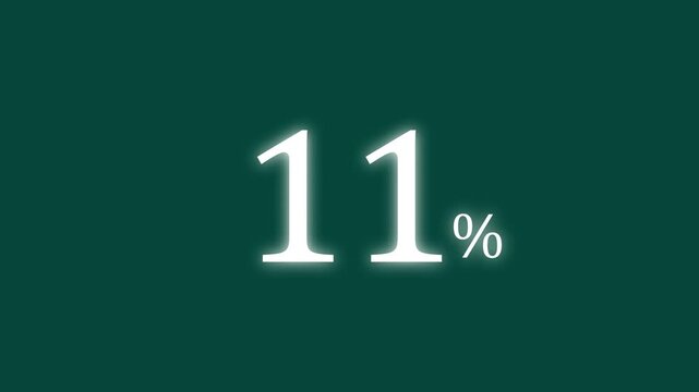 White  11 Percent Discount Symbol on Blue Background &ndash; Sale Promotion Percentage Icon Animation