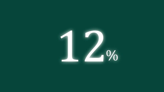 White 12 Percent Discount Symbol on Blue  Background &ndash; Sale Promotion Percentage Icon Animation